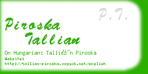 piroska tallian business card